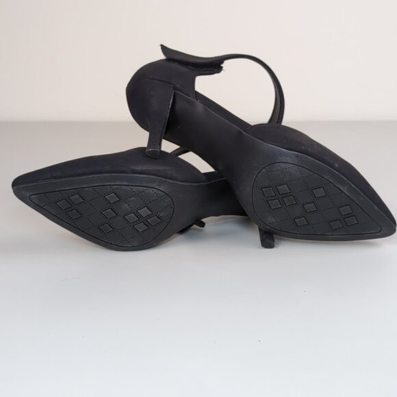 3/$20 George Asymmetric Pointed Heels Elegant Black Faux Suede Cushioned Shoes - Picture 11 of 13